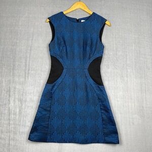 Reiss Sheath‎ Dress Womens 4 Blue Kori Textured Sleeveless Elegant Work Chic